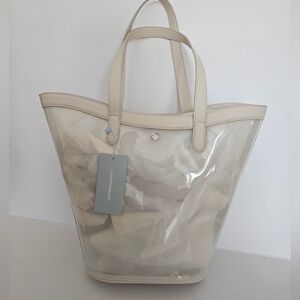 ANTONIO MELANI Cream Transparent Tote